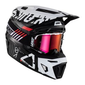 Cască Leatt 9.5 Carbon White V23 (Ochelari Velocity 6.5 cadou)