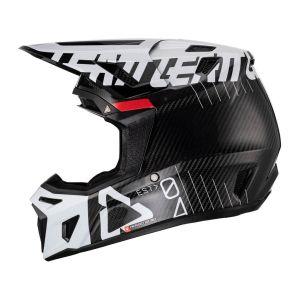 Cască Leatt 9.5 Carbon White V23 (Ochelari Velocity 6.5 cadou)