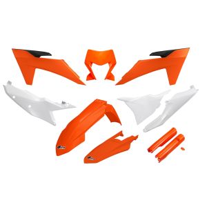 Kit plastice Ufo KTM EXC 150/500 2024 portocaliu/ alb OE
