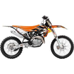 Kit stickere Blackbird cu husă șa KTM EXC 19-23 Black/Orange/ Yellow