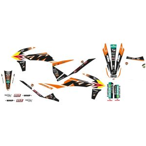 Kit stickere Blackbird cu husă șa KTM EXC 19-23 Black/Orange/ Yellow