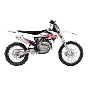 Kit stickere Blackbird cu husă șa KTM EXC 19-23 White/Purple/Pink