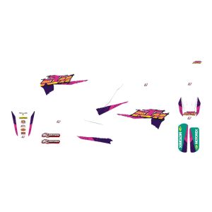 Kit stickere Blackbird cu husă șa KTM EXC 19-23 White/Purple/Pink