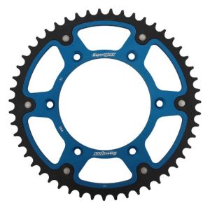 Pinion spate oțel-aluminiu Supersprox KTM/Husqv./Gasgas albastru