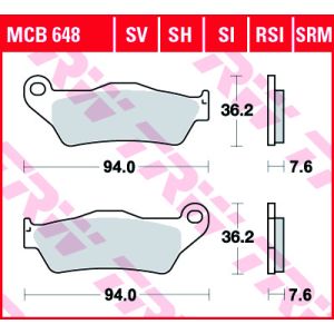 Plăcuțe fr&acirc;nă față Trw Racing Sinterizae SX/EXC KTM 04-25